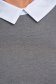 Grey Thin Knit Short Dress with Shirt-Style Collar - SunShine 5 - StarShinerS.com