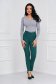 - StarShinerS darkgreen trousers office high waisted slightly elastic fabric conical 3 - StarShinerS.com