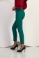 Dark Green High-Waisted Tapered Stretch Fabric Trousers - StarShinerS 5 - StarShinerS.com