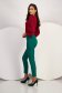 Dark Green High-Waisted Tapered Stretch Fabric Trousers - StarShinerS 2 - StarShinerS.com