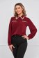 Burgundy women`s blouse light material loose fit with pearls 1 - StarShinerS.com