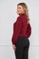 Burgundy women`s blouse light material loose fit with pearls 2 - StarShinerS.com