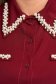 Burgundy women`s blouse light material loose fit with pearls 5 - StarShinerS.com