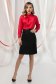 Red women`s blouse from satin loose fit pleats of material 3 - StarShinerS.com