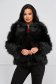 Black fur loose fit from ecological fur with pockets 1 - StarShinerS.com