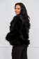 Black fur loose fit from ecological fur with pockets 2 - StarShinerS.com