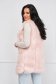 Pink gilet from ecological fur front closing with faux leather details 2 - StarShinerS.com