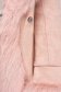 Pink jacket straight midi from ecological leather with faux fur details 6 - StarShinerS.com
