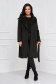 Black coat cloth loose fit lateral pockets 3 - StarShinerS.com