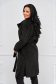 Black coat cloth loose fit lateral pockets 2 - StarShinerS.com