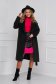 Black coat cloth loose fit lateral pockets 5 - StarShinerS.com