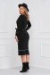 Black dress knitted midi with v-neckline pencil 2 - StarShinerS.com