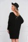Black sweater knitted loose fit with pearls 1 - StarShinerS.com
