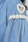 Bluza dama de blugi albastra cu aplicatii cu perle si maneci bufante - SunShine 5 - StarShinerS.ro