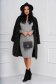 Grey dress knitted midi pencil from striped fabric with v-neckline 4 - StarShinerS.com