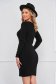 Black dress midi pencil knitted from striped fabric with button accessories 2 - StarShinerS.com