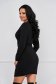 Rochie tricotata neagra scurta tip creion accesorizata cu nasturi si lant metalic - SunShine 2 - StarShinerS.ro