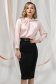 Lightpink women`s blouse from satin loose fit pleats of material 1 - StarShinerS.com