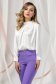 Ivory women`s blouse from satin loose fit pleats of material 1 - StarShinerS.com