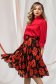 Red women`s blouse from satin loose fit with lace details 3 - StarShinerS.com