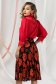 Red women`s blouse from satin loose fit with lace details 2 - StarShinerS.com