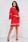 StarShinerS red dress elastic cloth straight with bell sleeve 3 - StarShinerS.com