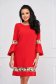 StarShinerS red dress elastic cloth straight with bell sleeve 1 - StarShinerS.com