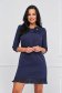 Darkblue dress elastic cloth short cut straight accessorized with breastpin - StarShinerS 1 - StarShinerS.com