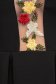 Rochie din stofa elastica neagra midi in clos cu broderie florala - StarShinerS 5 - StarShinerS.ro