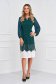 Darkgreen dress elastic cloth straight voile details 3 - StarShinerS.com