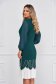 Darkgreen dress elastic cloth straight voile details 2 - StarShinerS.com