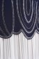 Rochie din stofa elastica albastru-inchis cu un croi drept si insertii de voal plisat 5 - StarShinerS.ro