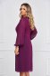 Rochie din stofa elastica si voal mov midi accesorizata cu pietre strass 2 - StarShinerS.ro
