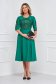 Green dress elastic cloth midi cloche with embroidery details with crystal embellished details 4 - StarShinerS.com