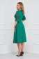 Green dress elastic cloth midi cloche with embroidery details with crystal embellished details 3 - StarShinerS.com