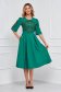 Green dress elastic cloth midi cloche with embroidery details with crystal embellished details 2 - StarShinerS.com