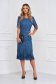 Blue dress midi straight laced with pearls 4 - StarShinerS.com