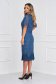 Blue dress midi straight laced with pearls 2 - StarShinerS.com
