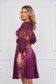 Rochie plisata din stofa elastica midi in clos cu maneci din voal 2 - StarShinerS.ro