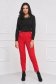 Pantaloni din stofa elastica rosii conici cu talie normala si buzunare laterale - StarShinerS 3 - StarShinerS.ro