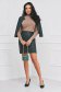 Dark Green Faux Leather Pencil Skirt with Metallic Accessory - StarShinerS 5 - StarShinerS.com