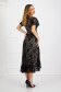 Black dress midi asymmetrical cloche laced with butterfly sleeves - StarShinerS 5 - StarShinerS.com
