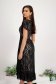 Black dress midi asymmetrical cloche laced with butterfly sleeves - StarShinerS 2 - StarShinerS.com