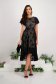 Black dress midi asymmetrical cloche laced with butterfly sleeves - StarShinerS 5 - StarShinerS.com