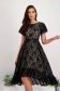 Black dress midi asymmetrical cloche laced with butterfly sleeves - StarShinerS 1 - StarShinerS.com