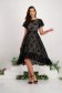 Black dress midi asymmetrical cloche laced with butterfly sleeves - StarShinerS 3 - StarShinerS.com