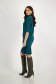 Dark Green Crepe Dress with Straight Cut and Pleated Ruffle - Lady Pandora 4 - StarShinerS.com
