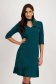 Dark Green Crepe Dress with Straight Cut and Pleated Ruffle - Lady Pandora 1 - StarShinerS.com