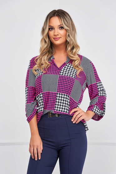 Blouses, Women`s blouse lycra loose fit with v-neckline - StarShinerS.com
