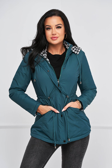 Coats & Jackets, Darkgreen jacket from slicker straight double-faced - StarShinerS.com